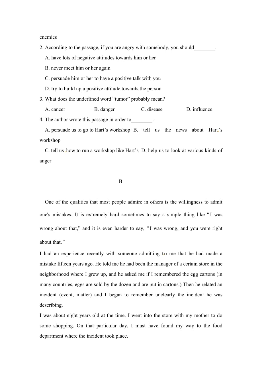 河北省高三上学期英语周测10.13 Word版含答案_第2页