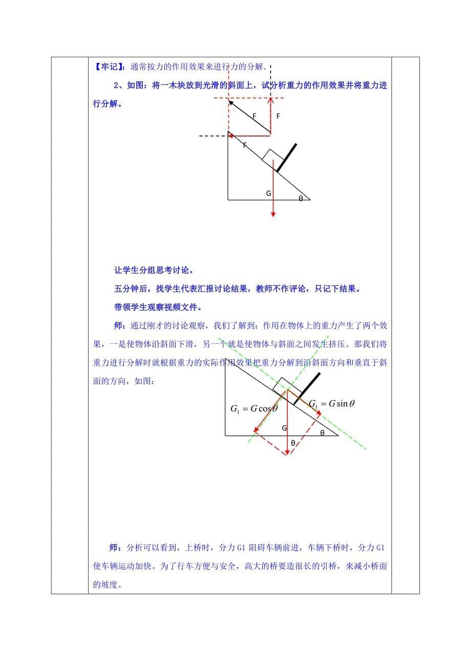 安徽省长丰县实验高级中学高中物理必修一教案：3.5力的分解_第5页