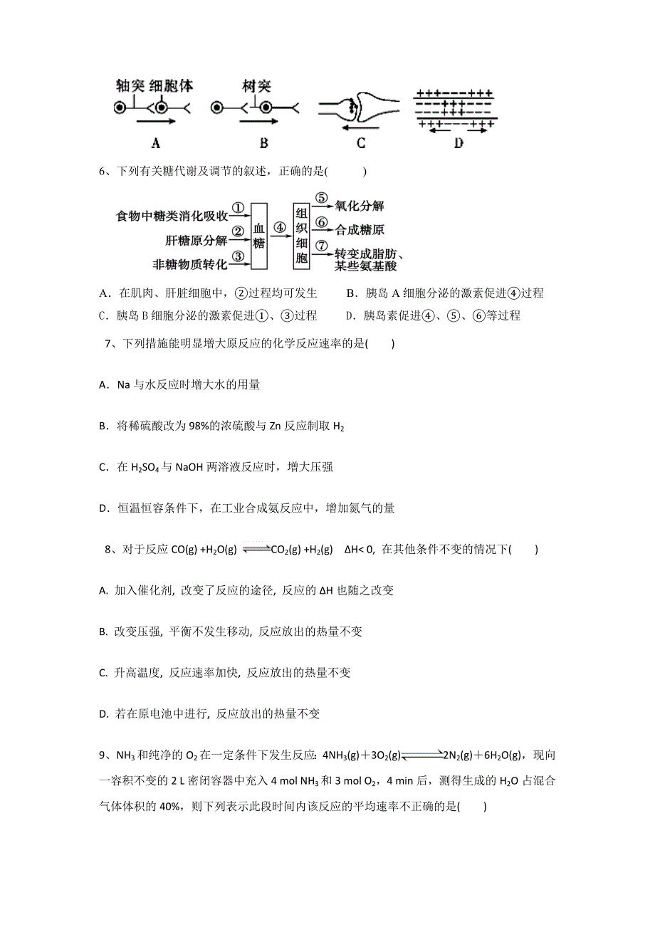 广东省汕头市潮师高级中学高二上学期期中考试理科综合试题 Word版缺答案_第2页