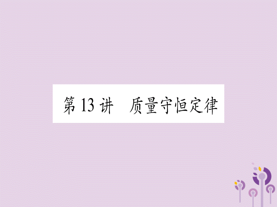 重庆市中考化学复习第一部分基础知识第二单元化学基本概念和原理第13讲质量守恒定律（精练）课件_第1页