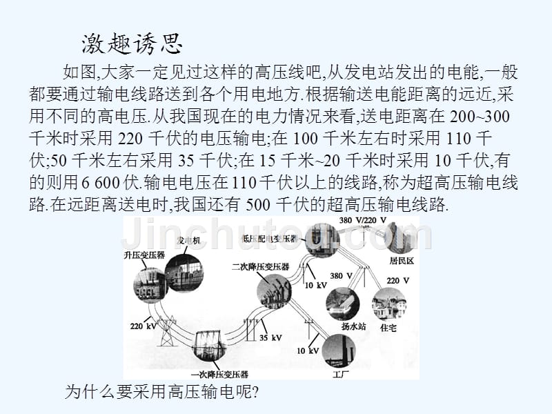 高中物理（人教版）选修1－1教学课件：第三章 五、高压输电_第2页