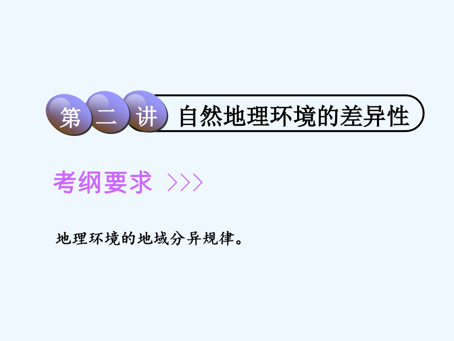 高三地理一轮复习课件：第五章 第二讲 自然地理环境的差异性_第1页