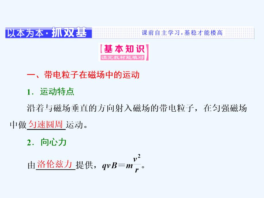 高中物理（SWSJ）粤教版选修3-1课件：第三章 第六节 洛伦兹力与现代技术_第2页