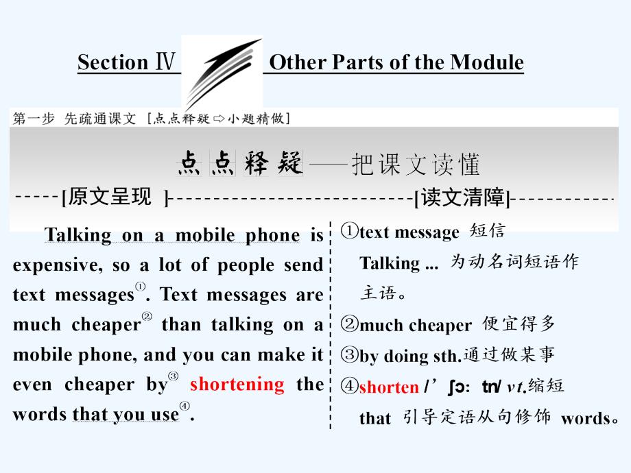 高中外研版英语必修一课件：Module 6 Section Ⅳ Other Parts of the Module_第1页