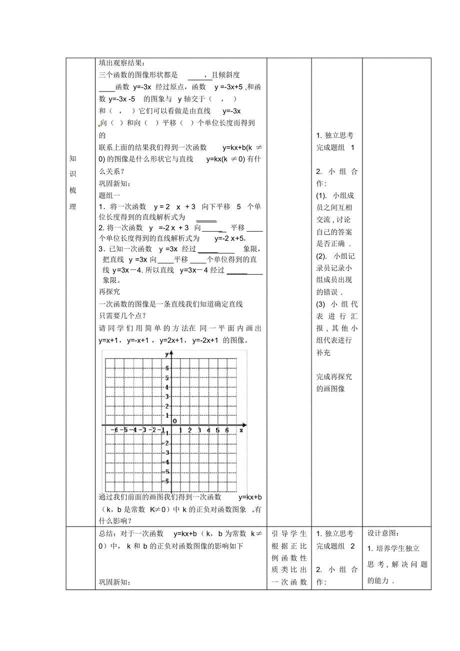 初中数学八下《一次函数图象与性质》教案.pdf_第2页