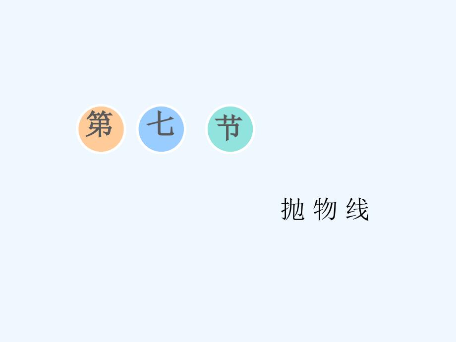 高三数学（理）一轮复习课件：第八章 第七节 抛物线_第1页