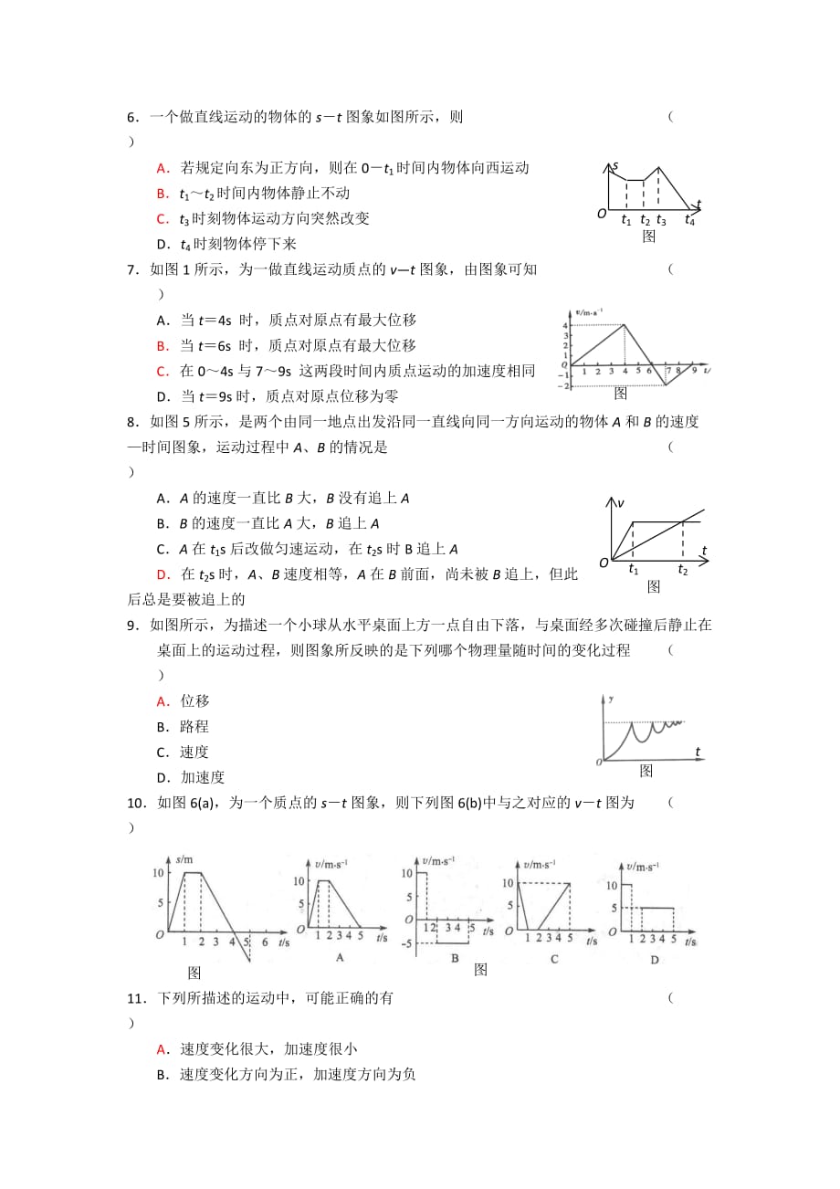 高中物理人教版必修一 第二章 匀变速直线运动的研究 专题测试卷1_第2页