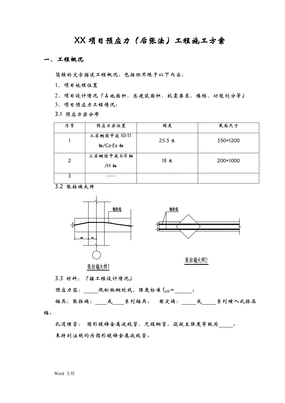 预应力工程(后张法)施工组织设计(模板)_第3页