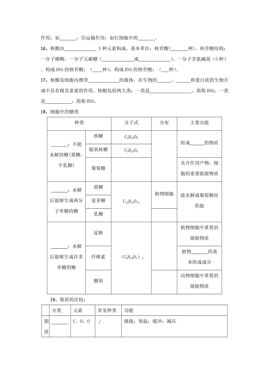 湖北省宜昌市葛洲坝中学高中生物必修1： 第1-2章知识汇总_第5页