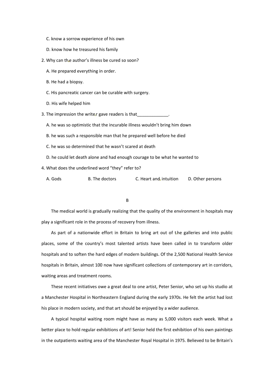 高中英语人教版选修7 Unit 1 Living well period 3 练习（学生版）_第4页