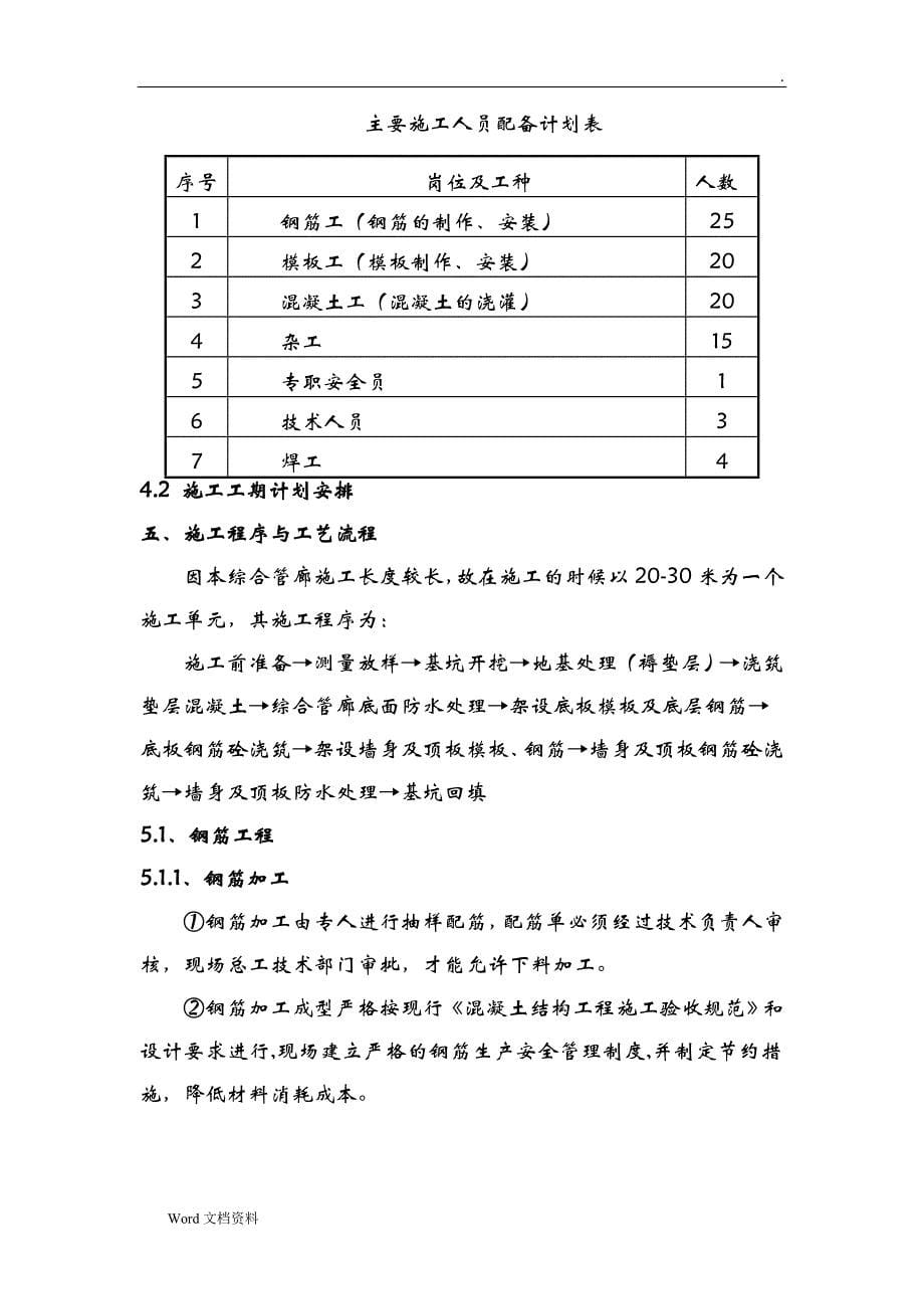 旗亭路管廊结构施工方案_第5页