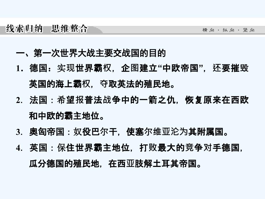 高中历史人教版选修3课件：第一单元 第一次世界大战单元总结1_第3页