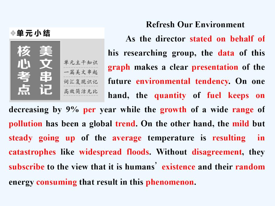 高中英语人教版选修六课件：Unit 4 单元小结_第1页