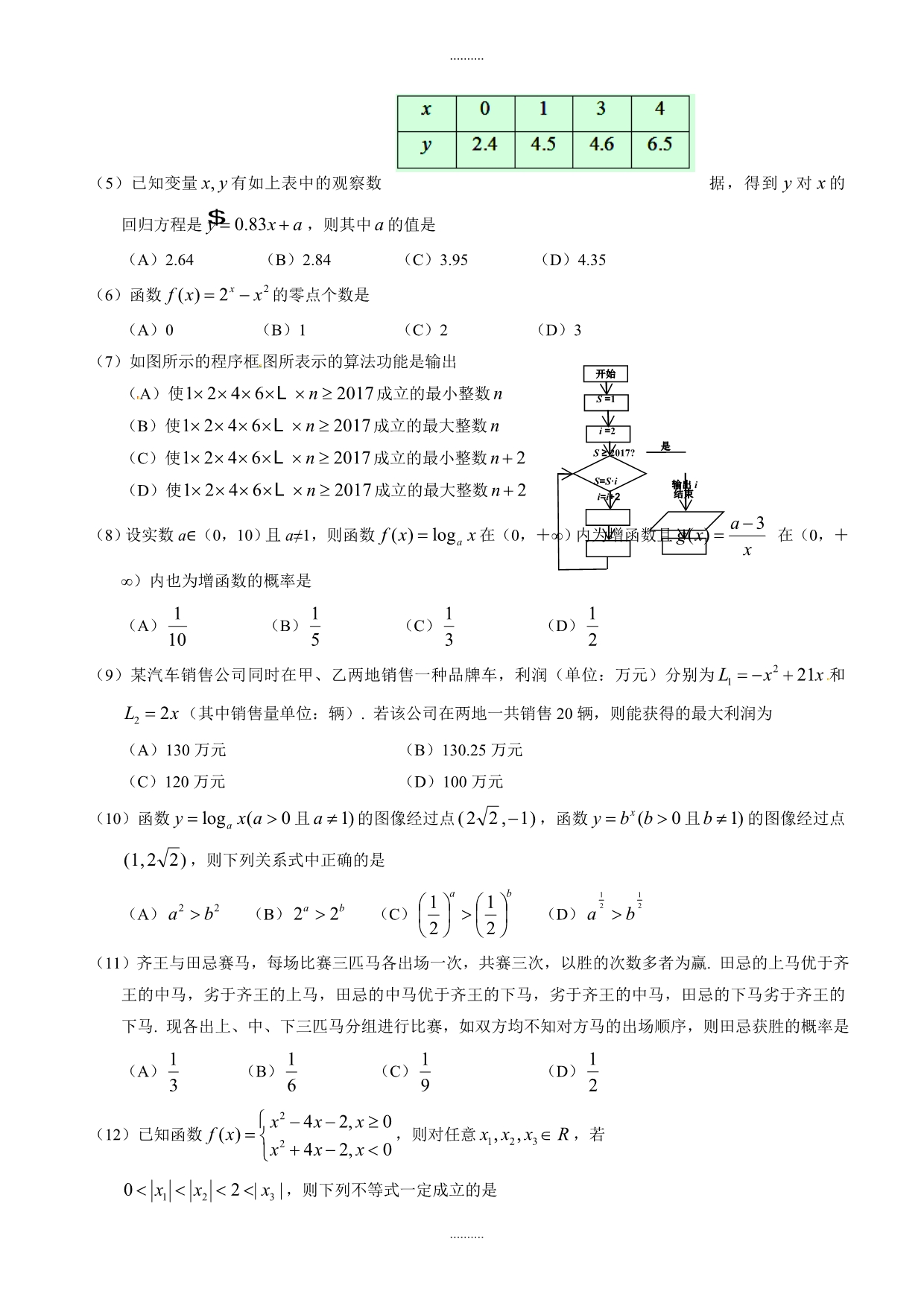 2020年肇庆市第一学期高一期末统测数学试卷(含答案)_第2页
