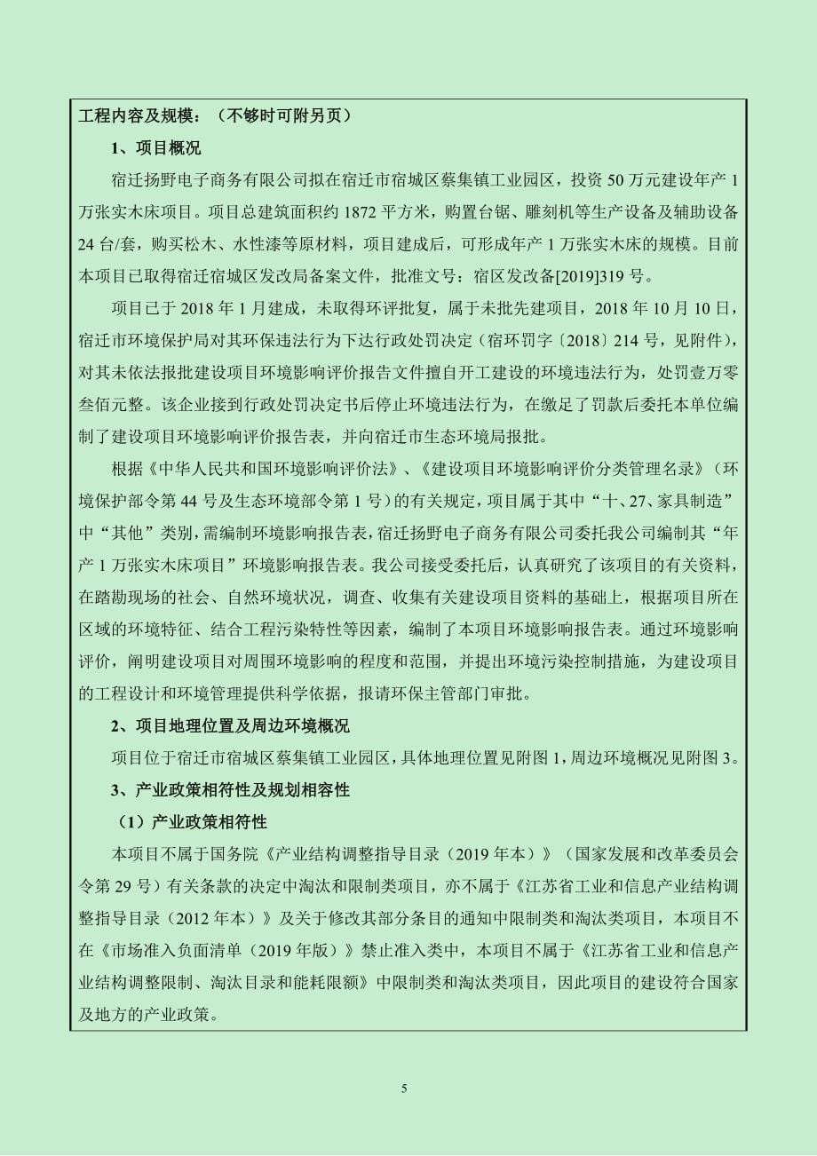 年产1万张实木床项目环评报告表_第5页