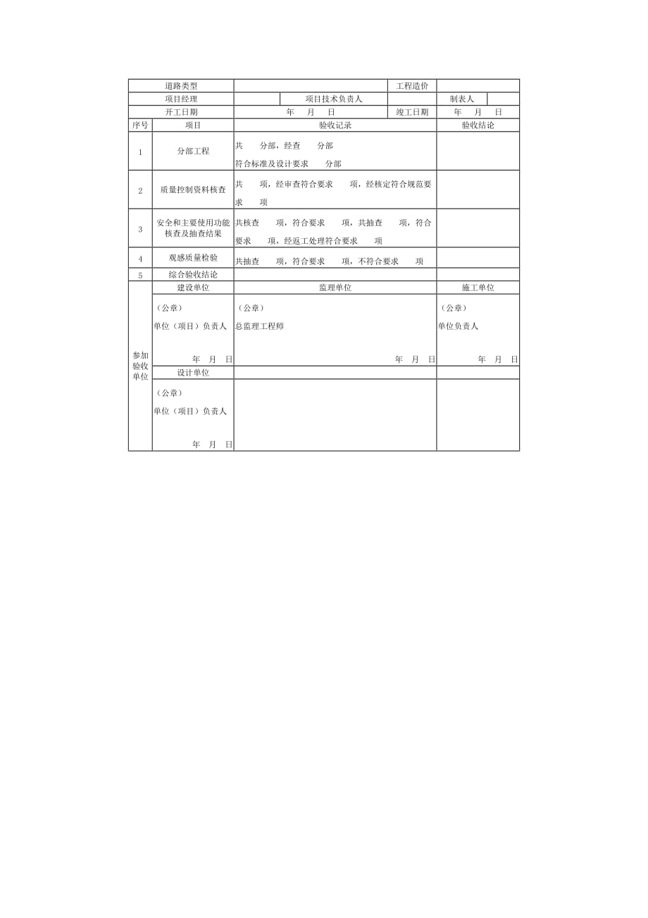 湖南省装配式混凝土砌块路面工程分项、分部、单位工程检验记录表_第4页