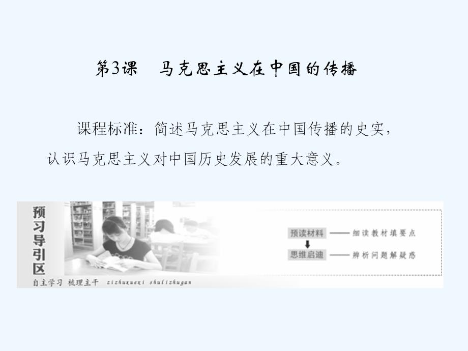 高中历史（人民版）必修三配套课件：专题3 第3课马克思主义在中国的传播_第1页