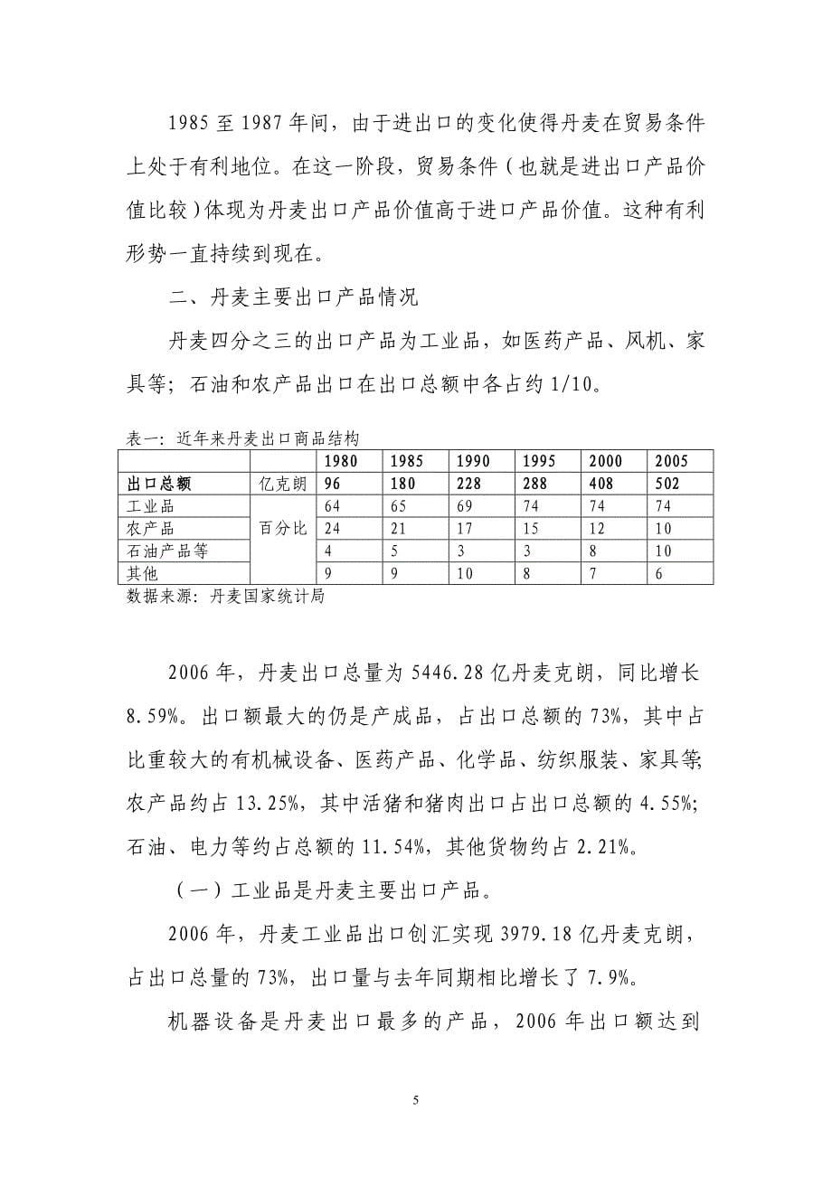 （国际贸易）丹麦对外贸易及对华出口情况_第5页