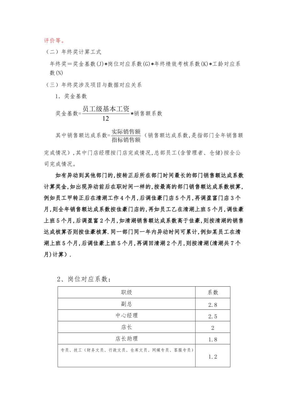 （行政管理）员工年终奖分配方案（规范行政文件）_第2页