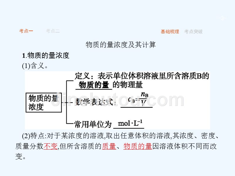 高考化学人教版一轮复习课件：1.2物质的量浓度及相关计算（49 张）_第3页