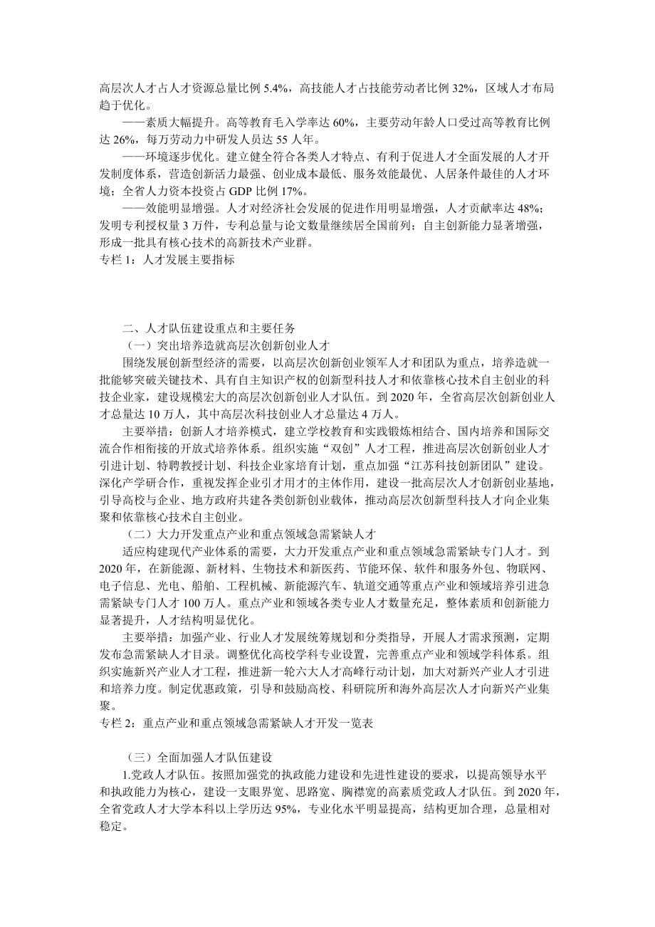 （员工管理）江苏省中长期人才发展规划纲要(年)_第3页