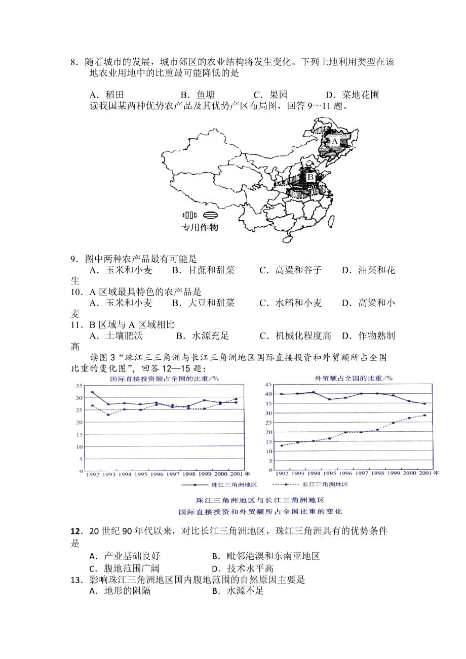 陕西省石泉中学高二上学期第一次月考地理试卷 Word版无答案_第2页