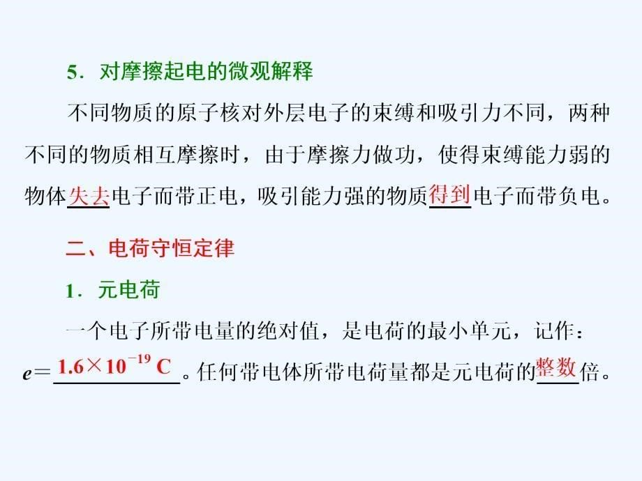 高中物理（SWSJ）教科版选修3-1课件：第一章 第1节 电荷 电荷守恒定律_第5页