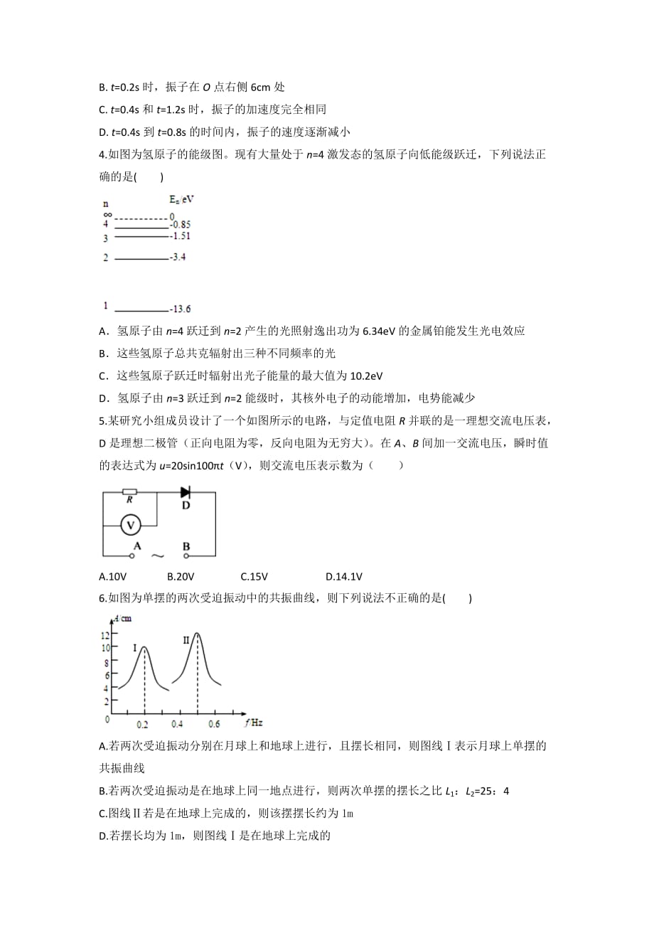 辽宁省沈阳市重点高中高二下学期期末联考物理试题 Word版缺答案_第2页