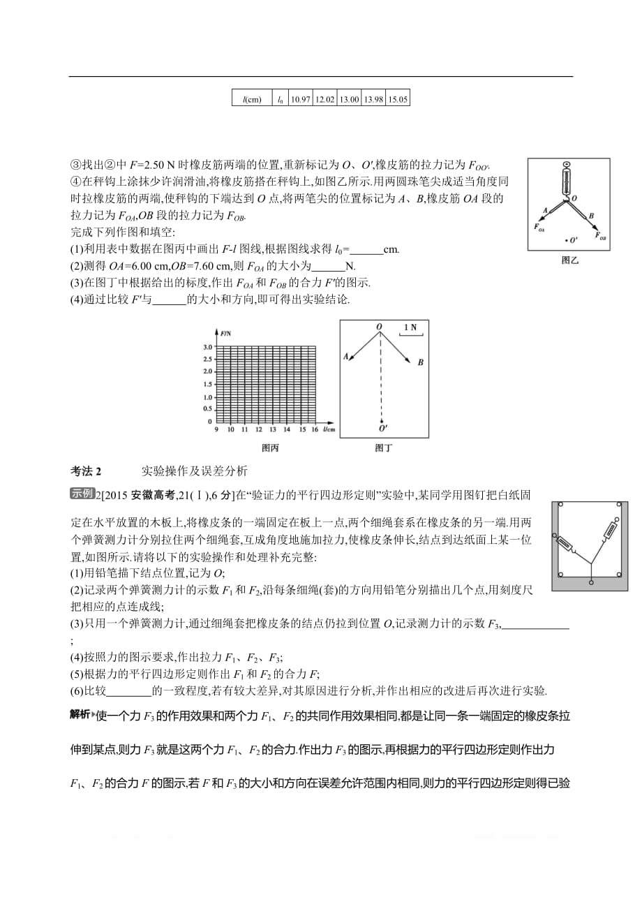 2021届新高考版高考物理一轮复习教师用书：专题二考点5　实验：验证力的平行四边形定则_第3页