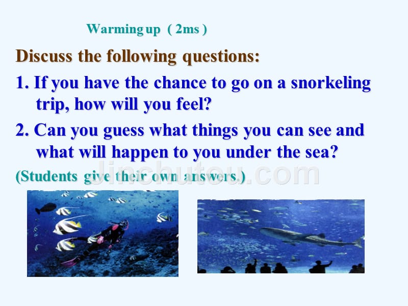 高中英语人教版选修7 Unit 3 Under the Sea period3 课件2_第2页