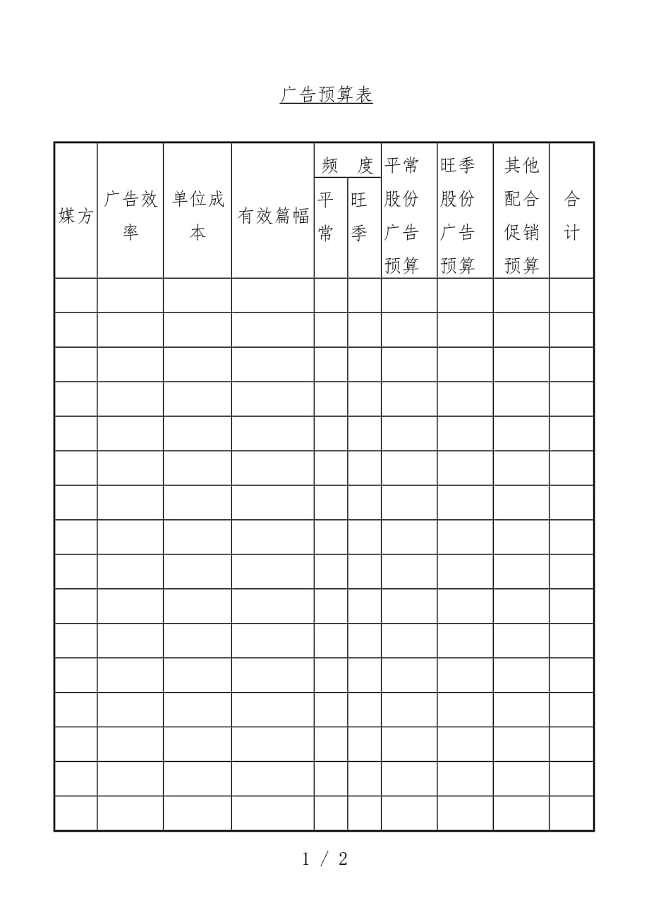 市场分析表格汇总48_第1页