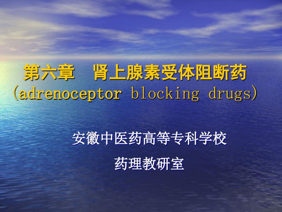 肾上腺素受体阻断药(adrenoceptor blocking drugs)-PPT课件_第1页