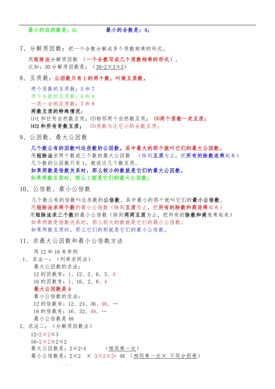 人版数学五年级（下册）知识点归纳总结03983_第3页