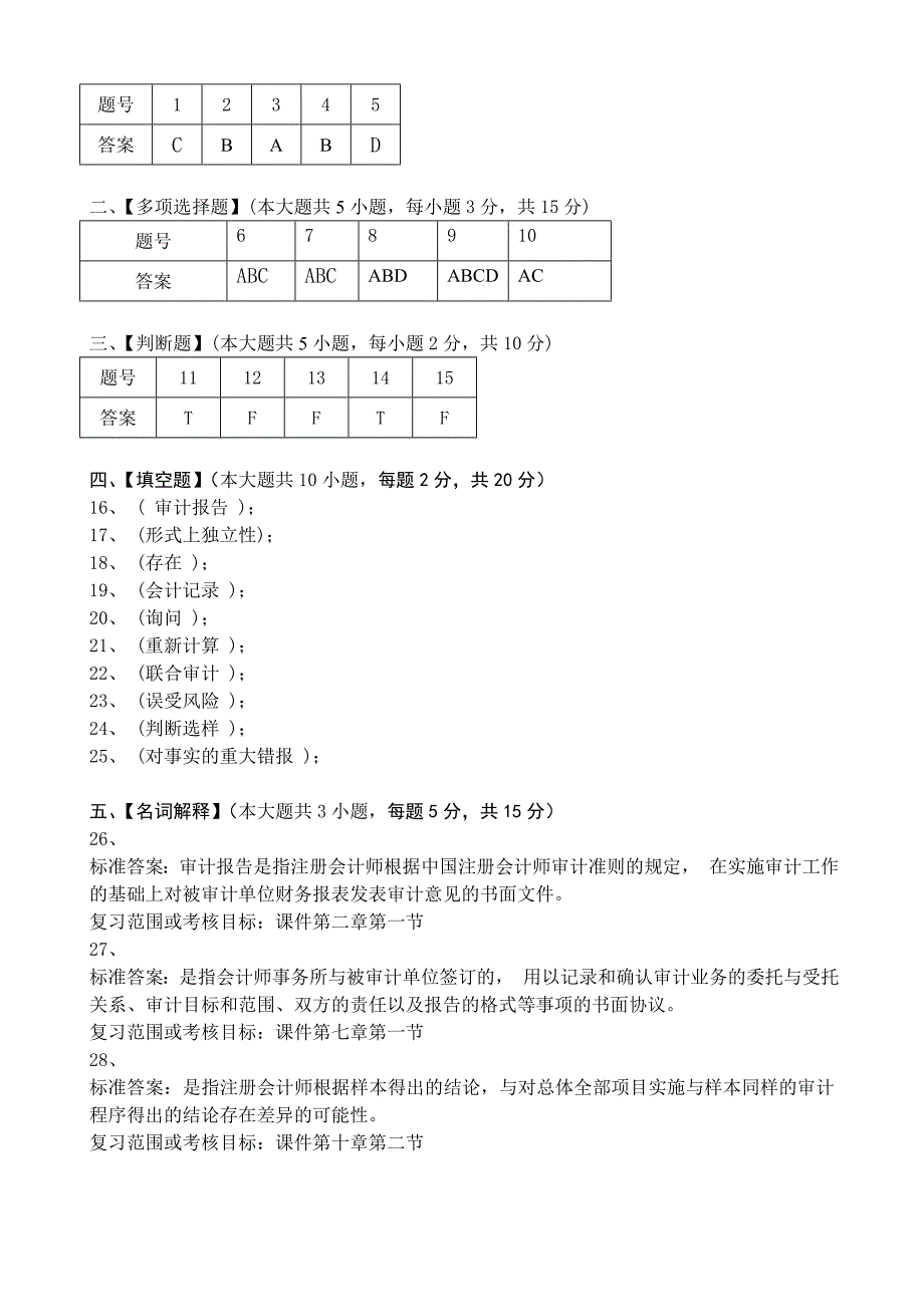 北京语言大学网络教育学院《审计学》模拟试卷和解析_第4页