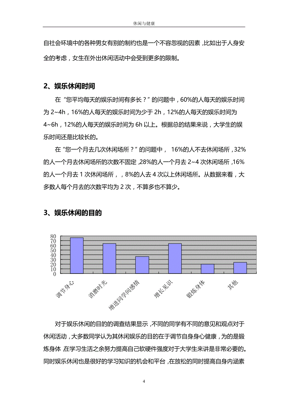 对于大学生休闲状况的调查论文_第4页