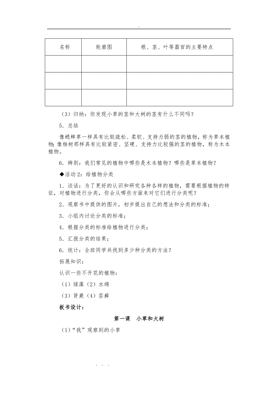 冀教六年级科学（上册）教（学）案1_第3页