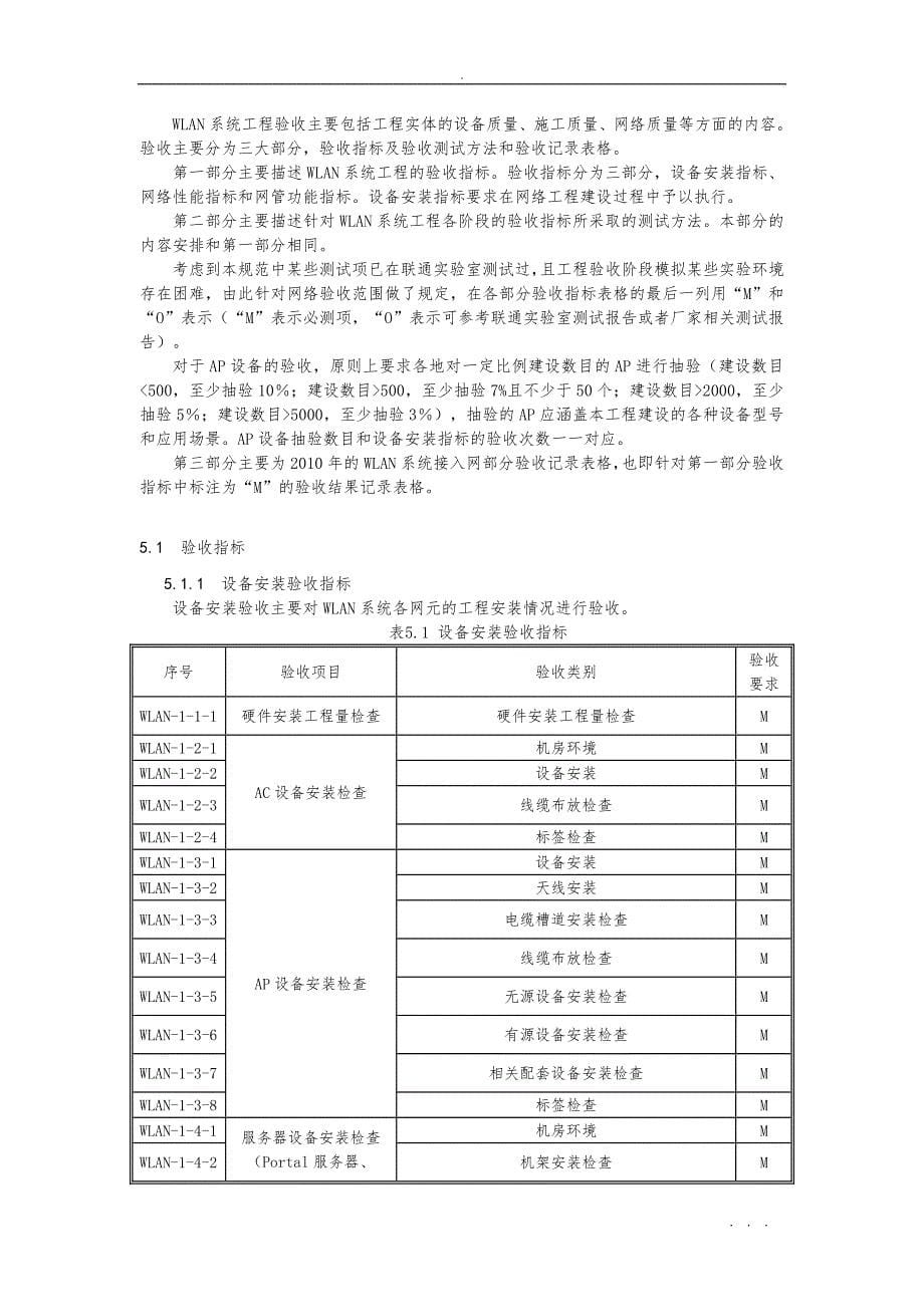 中国联通WLAN系统工程验收规范标准_第5页