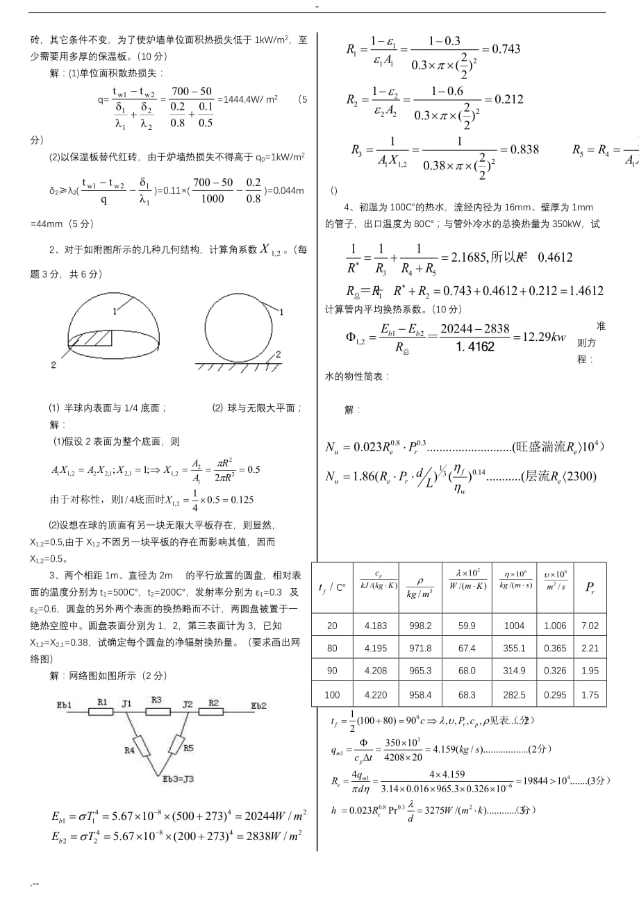 传热学考试真题试卷解析_第2页