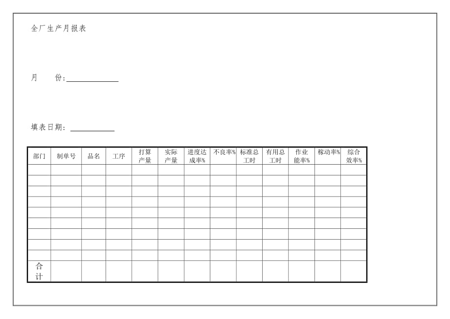 生产管理常用日报表4_第1页