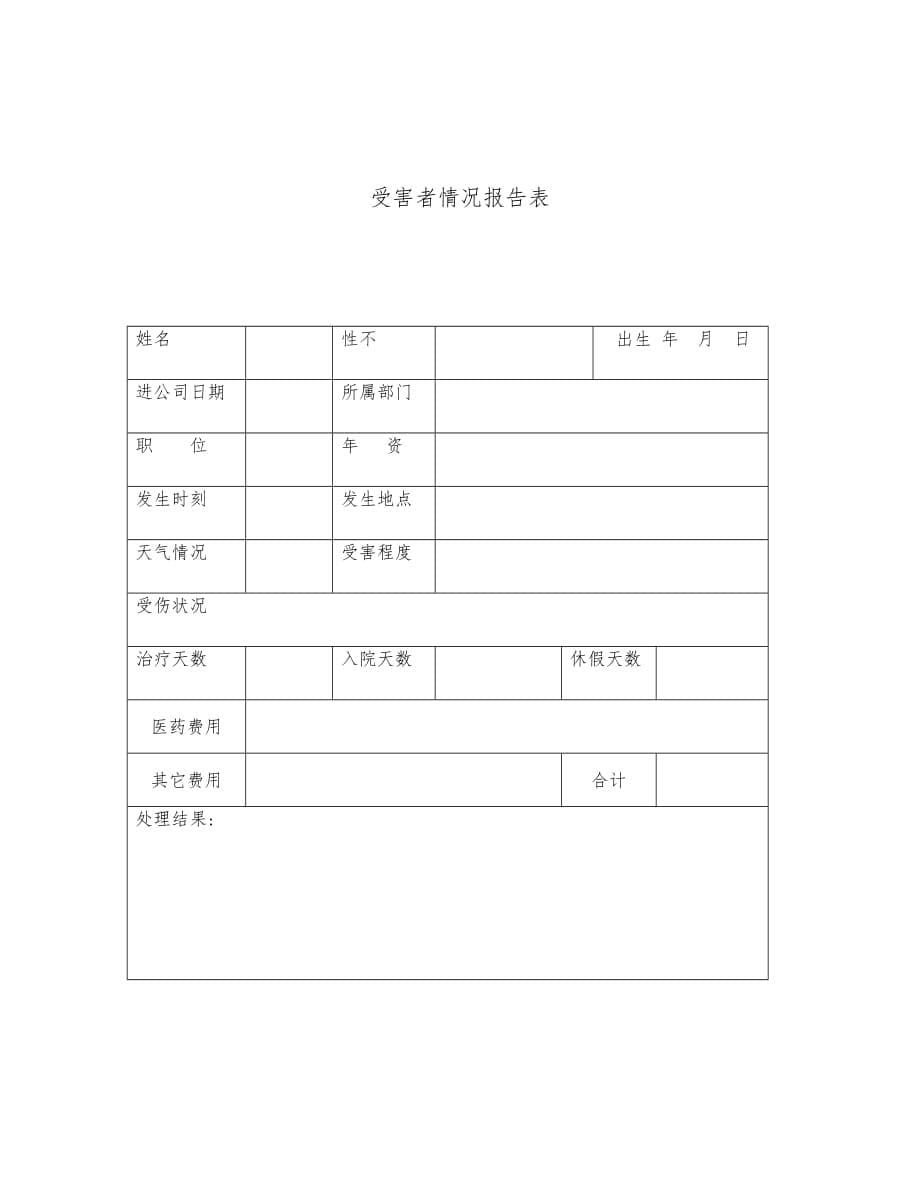 现代企业受害者情况报告表_第5页