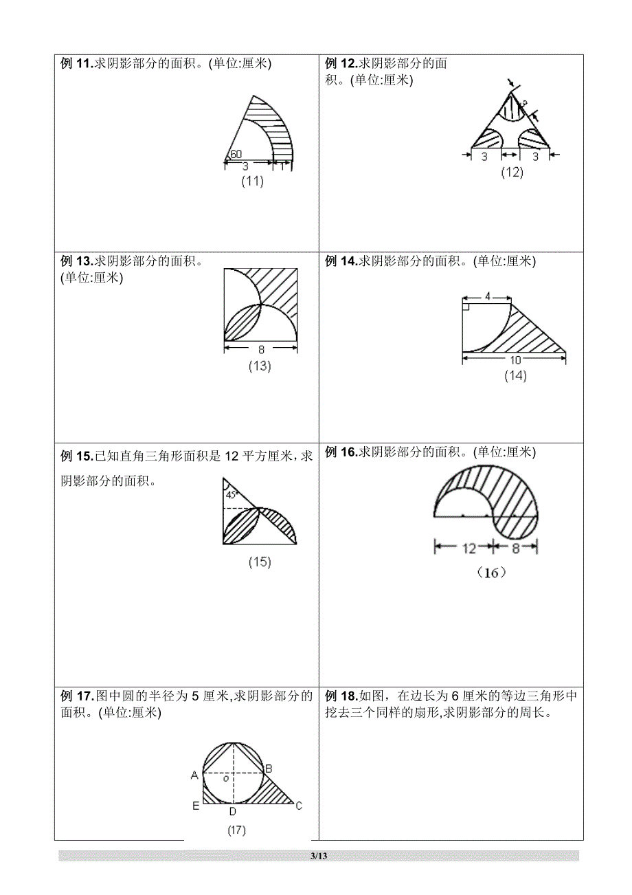 2017年小升初复习专题-求阴影部分面积_第3页