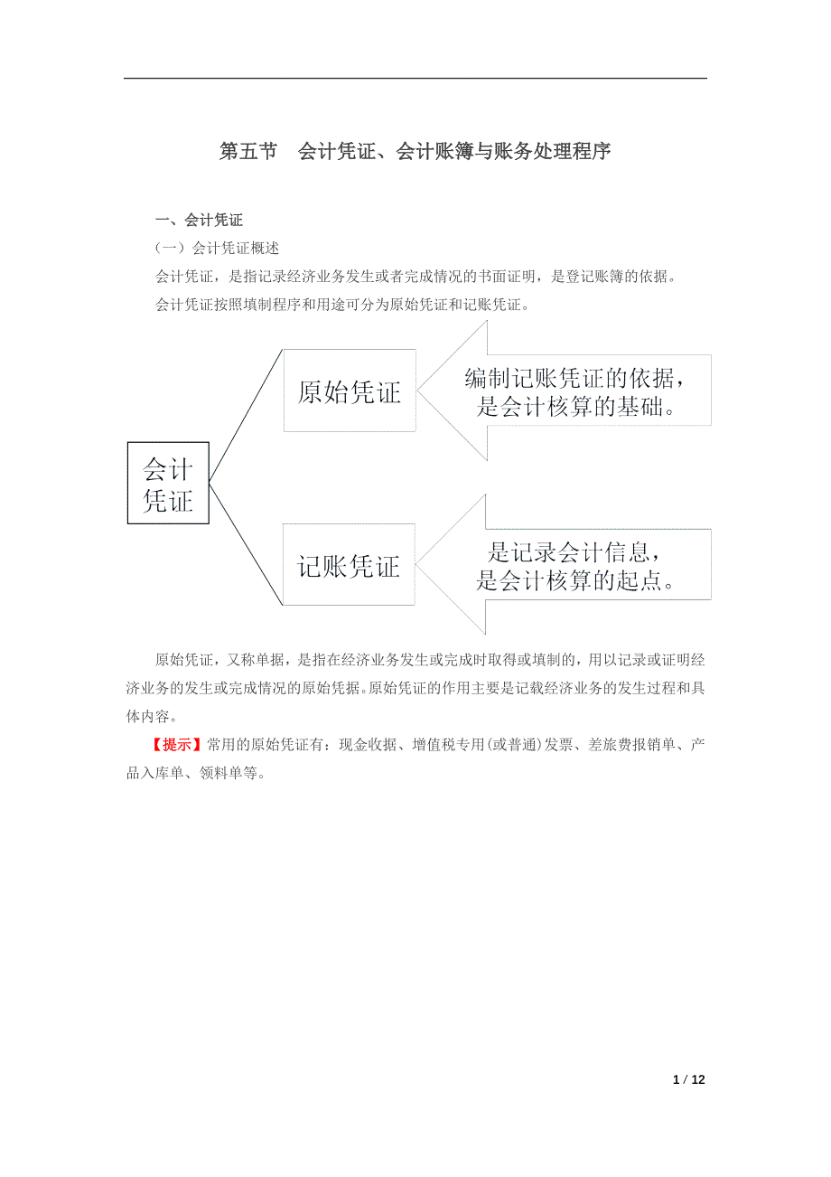 2019年初级会计会计凭证_第1页