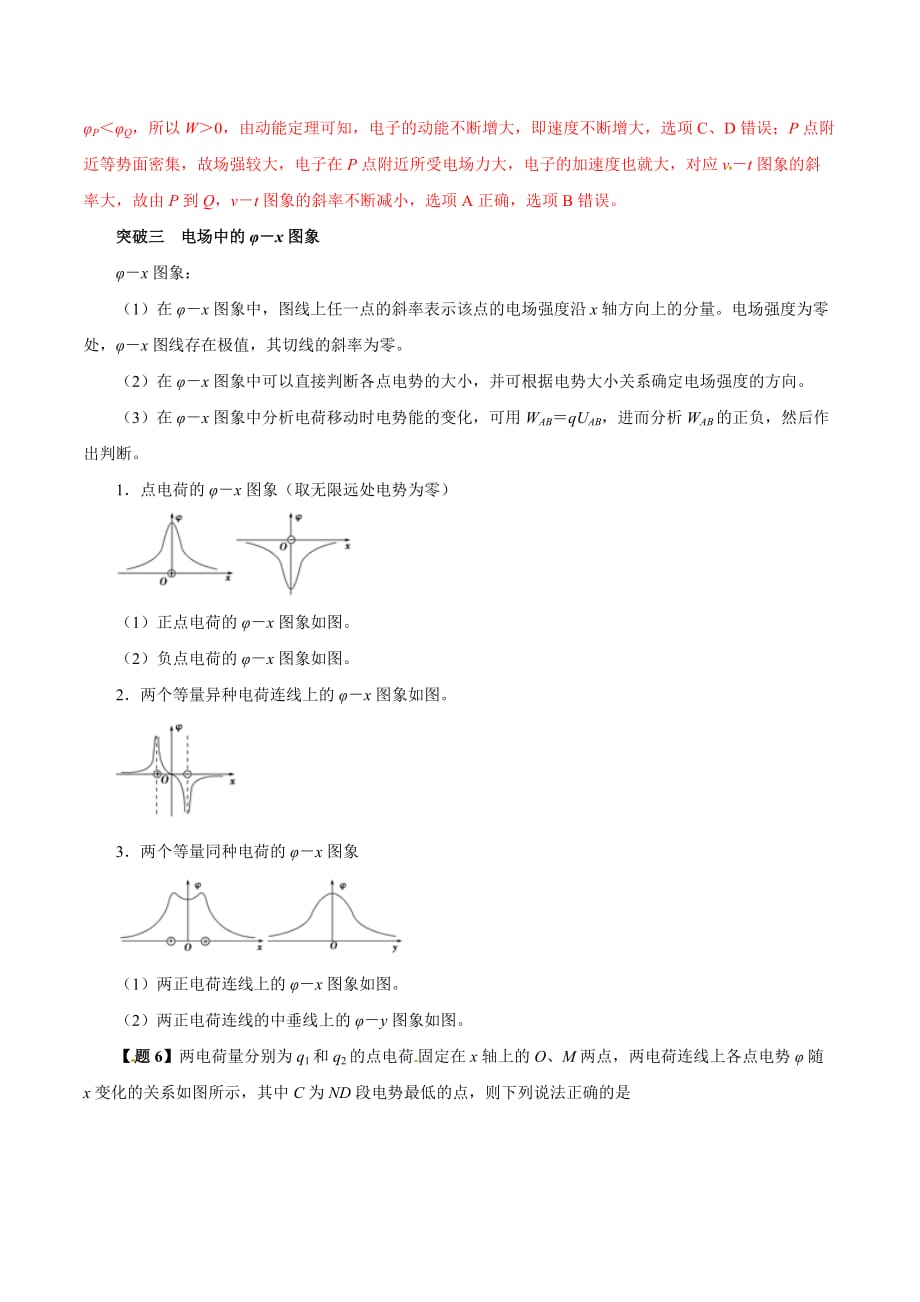 专题02电场中“四类”典型图象问题的突破（精讲）高考物理双基突破（二）Word版含解析_第2页