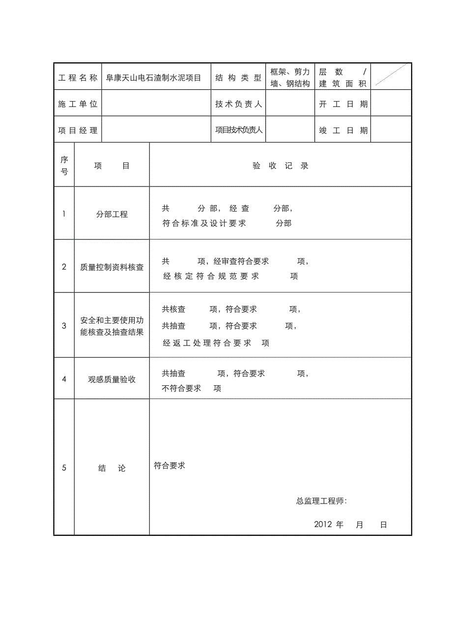 水泥项目质量评估报告XJFK_第5页