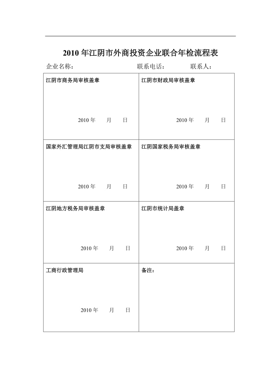 2年江阴市外商投资企业联合年检流程表_第1页