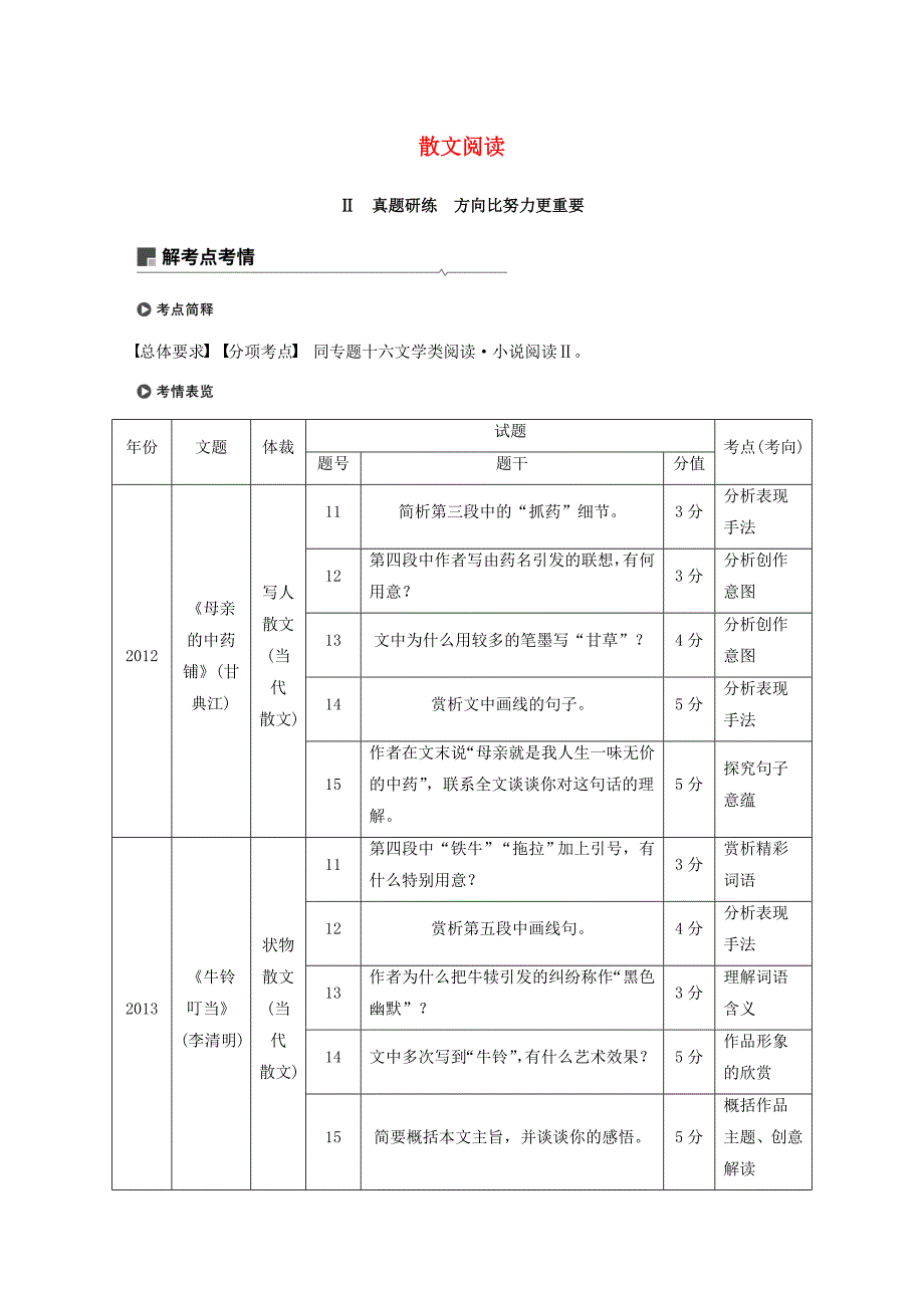 浙江专用版高考语文总复习专题十七文学类阅读散文阅读Ⅱ讲义_第1页