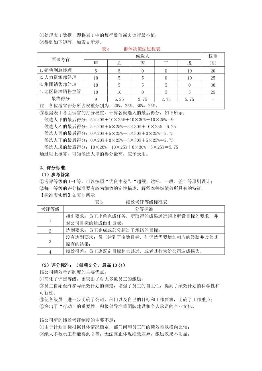 2013年5月江苏省人力资源管理师二级技能试卷_第5页