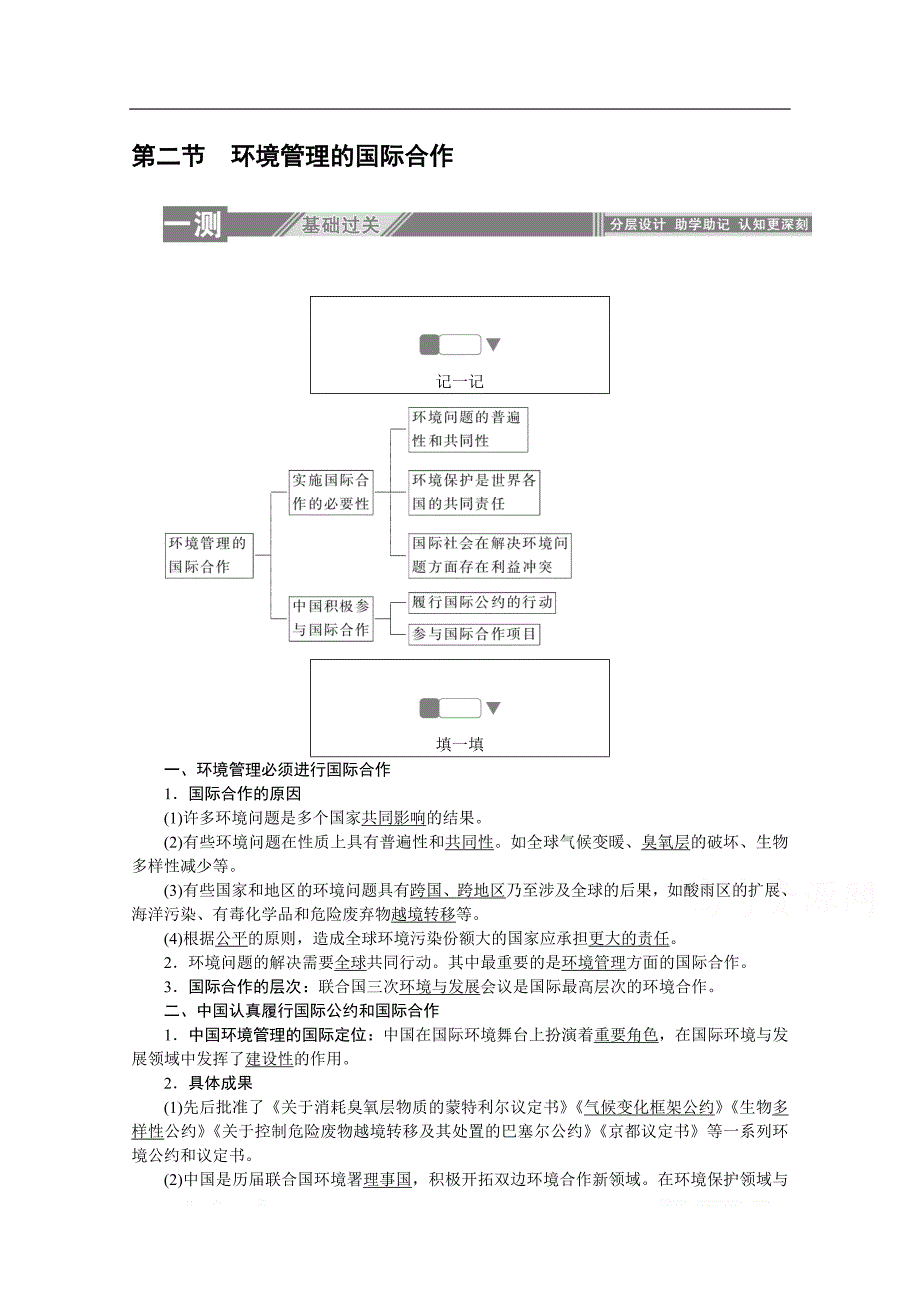 2019-2020学年地理人教版选修6同步检测：5.2环境管理的国际合作_第1页