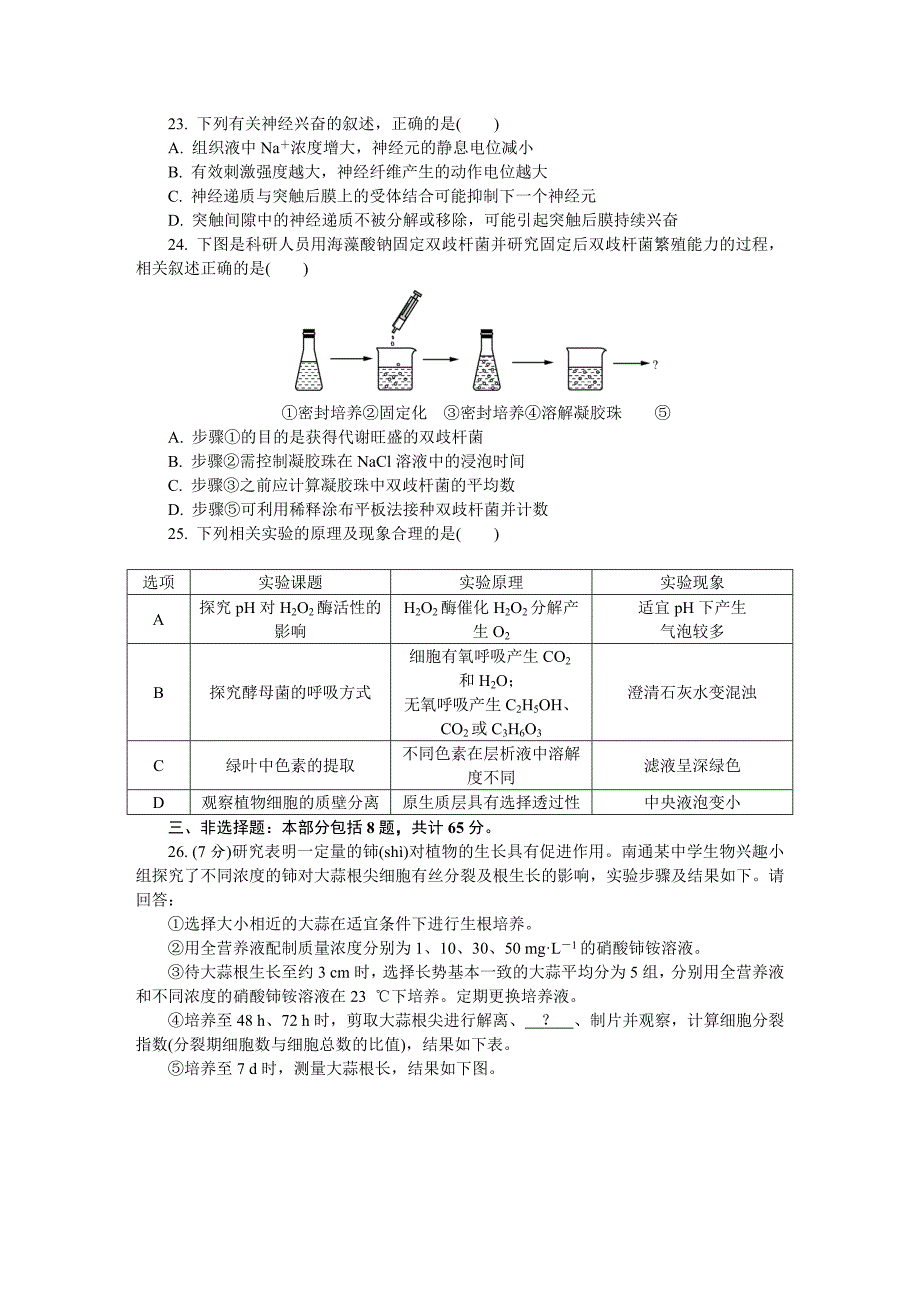 江苏省南通市高三第一次模拟考试生物Word版含答案_第4页