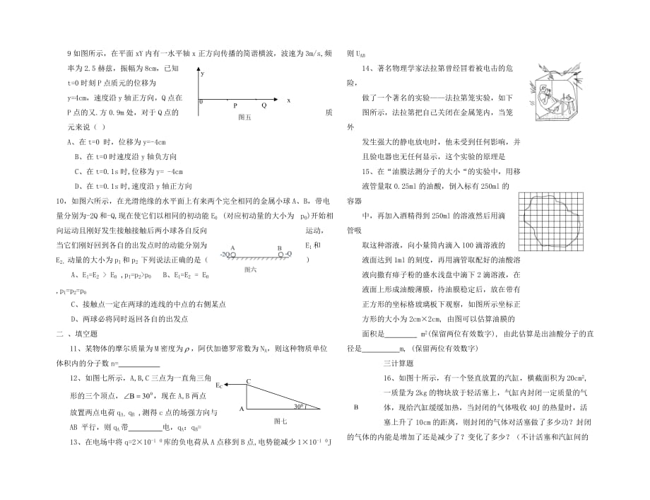 江西省2020年10月高二物理第一次月考试题 新课标 人教版_第2页